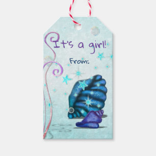 Étiquettes-cadeau Aquatica 3D Whimsey C'EST UN Baby shower DE FILLE