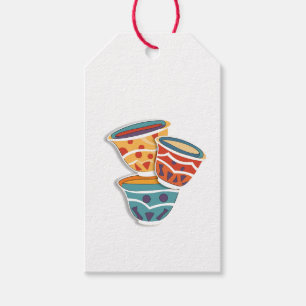 Étiquettes-cadeau Arabe Coffe-Cafe Coffee Cup- Franche-Fond D'eau