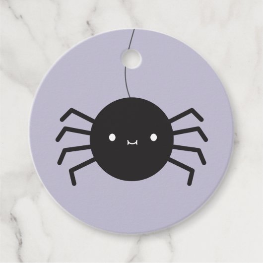 Étiquettes Cadeau Araignée d'Halloween Kawaii (Devant)