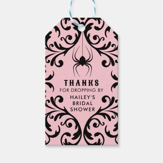 Étiquettes-cadeau Araignée Glam Damask | Merci Cadeau de Mariage (Devant)