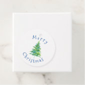 Étiquettes Cadeau Arbre à pin bleu vert (En situation)