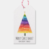 Étiquettes-cadeau Arbre de Noël arc-en-ciel (Devant)