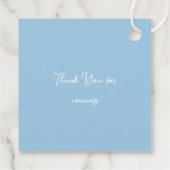 Étiquettes Cadeau Arbre de Noël en Bow bleu Joyeux petit Baby shower (Dos)