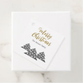 Étiquettes Cadeau Arbre de Noël Famille moderne Kraft (En situation)