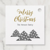 Étiquettes Cadeau Arbre de Noël Famille moderne Kraft (Dos)