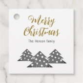 Étiquettes Cadeau Arbre de Noël Famille moderne Kraft (Devant)