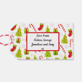 Étiquettes-cadeau Arbre de Noël festif (Dos Horizontal)