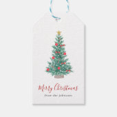 Étiquettes-cadeau Arbre de Noël Festif à l'Aquarelle Simple (Devant)