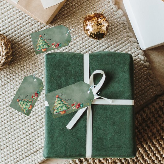 Étiquettes-cadeau Arbre de Noël magique présente