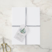 Étiquettes-cadeau Arbre de Noël Merci Écriture Moderne (Avec de la ficelle)
