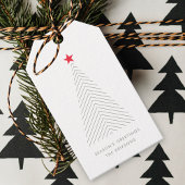 Étiquettes-cadeau Arbre de Noël minimal | Red Star Clean Simple