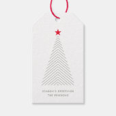 Étiquettes-cadeau Arbre de Noël minimal | Red Star Clean Simple (Devant)
