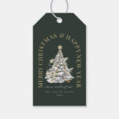 Étiquettes-cadeau Arbre de Noël moderne vert (Devant)