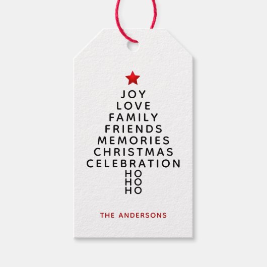 Étiquettes-cadeau Arbre de Noël moderne Wings Kraft (Devant)