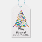 Étiquettes-cadeau Arbre de Noël multicolore clair (Dos)