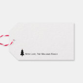 Étiquettes-cadeau Arbre de Noël noir et blanc (Dos Horizontal)