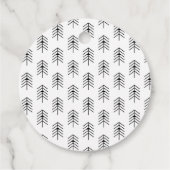 Étiquettes Cadeau Arbre de Noël noir et blanc (Dos)