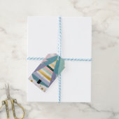 Étiquettes-cadeau Arbre de Noël Pastel Céleste (Avec de laficelle)