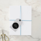 Étiquettes-cadeau Arbre de Noël personnalisé noir et blanc (Avec de laficelle)