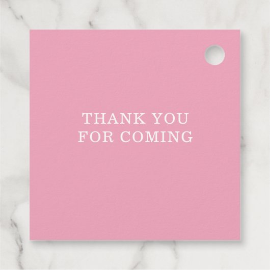 Étiquettes Cadeau Arbre de Noël Pink Bow Joyeux petit Baby shower (Dos)