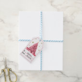 Étiquettes-cadeau Arbre de Noël rose (Avec de laficelle)