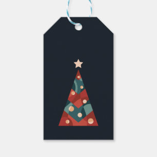 Étiquettes-cadeau Arbre de Noël saison abstrait Noël design