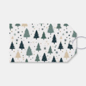 Étiquettes-cadeau Arbre de Noël vert simple et blanc (Devant (Horizontal))