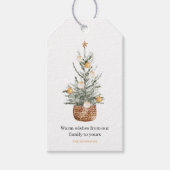 Étiquettes-cadeau Arbre de Noël Vintage | Joyeux Fêtes (Devant)