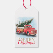 Étiquettes-cadeau Arbre de Noël vintage Red Truck (Devant)