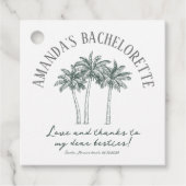 Étiquettes Cadeau Arbre de palmier teintable pour enterrement de vie (Devant)