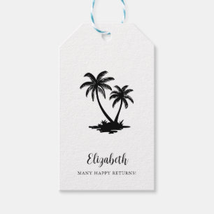 Étiquettes-cadeau Arbre de palmier tropical personnalisé
