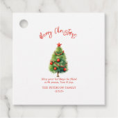 Étiquettes Cadeau Arbre de pin de Noël simple et élégant (Devant)