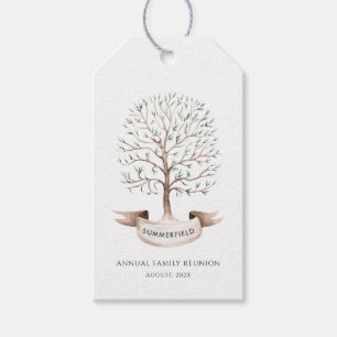 Étiquettes-cadeau Arbre de réunion familiale annuelle personnalisée