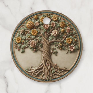 Étiquettes Cadeau arbre de vie William Morris Vintage préraphaélite