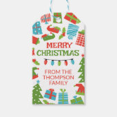 Étiquettes-cadeau Arbre et cadeaux Whimssstro Joyeux Noël de (Devant)