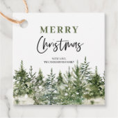 Étiquettes Cadeau Arbre vert de Noël | Joyeux Noël (Devant)