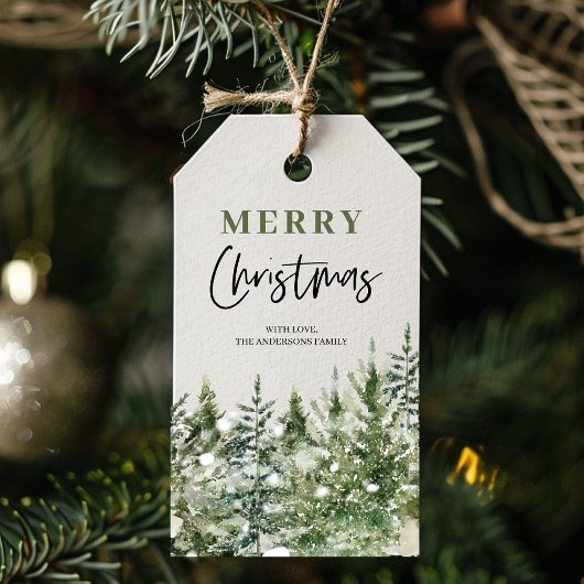 Étiquettes-cadeau Arbre vert de Noël | Joyeux Noël