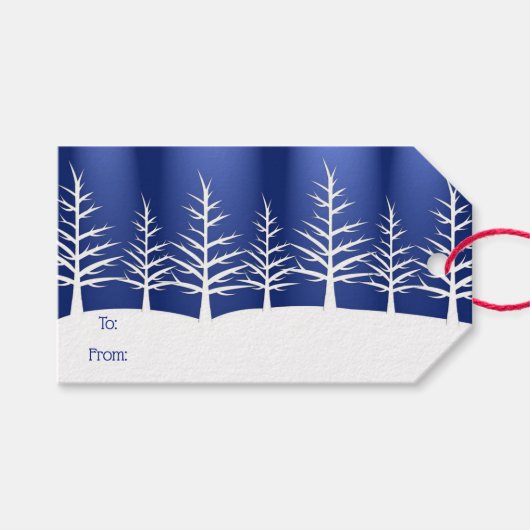 Étiquettes-cadeau Arbres (Devant (Horizontal))