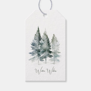 Étiquettes-cadeau Arbres de la forêt de Noël