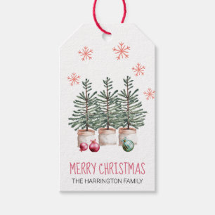 Étiquettes-cadeau Arbres de Noël Flocons de neige Personnalisés
