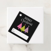 Étiquettes Cadeau Arbres de Noël Joyeux (En situation)