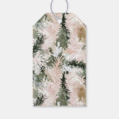Étiquettes-cadeau Arbres de Noël Vert Rose Chic (Dos)