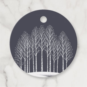 Étiquettes Cadeau Arbres d'hiver