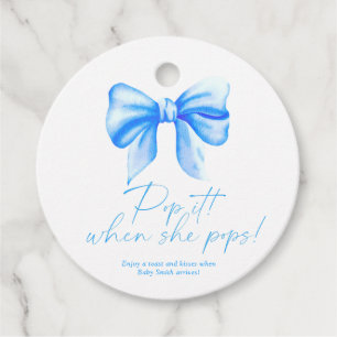 Étiquettes Cadeau Arc bleu - Pop it when it pops