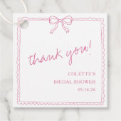 Étiquettes Cadeau Arc Élégant à Main Mariage Remerciements (Devant)