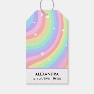 Étiquettes-cadeau Arc-en-ciel 3e Anniversaire Coloré Troisième