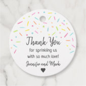 Étiquettes Cadeau Arc-en-ciel Bébé Merci (Devant)