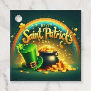 Étiquettes Cadeau Arc-en-ciel coloré Saint Patrick's Day