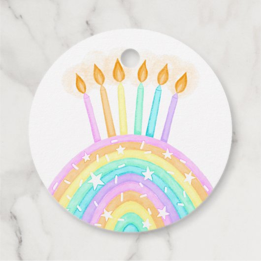 Étiquettes Cadeau Arc-en-ciel et étoiles Anniversaire (Dos)