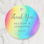 Étiquettes Cadeau Arc-en-ciel Fade Joli Couleur Gradient Mariage d'é (Devant)